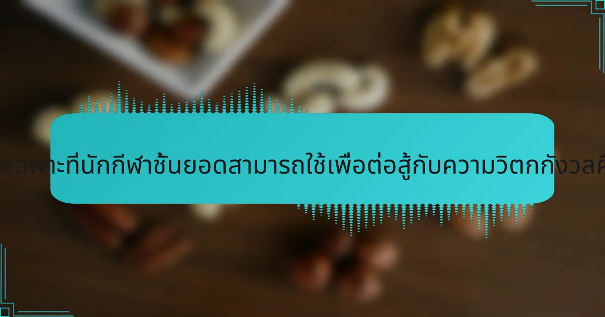 แนวทางเฉพาะที่นักกีฬาชั้นยอดสามารถใช้เพื่อต่อสู้กับความวิตกกังวลคืออะไร?