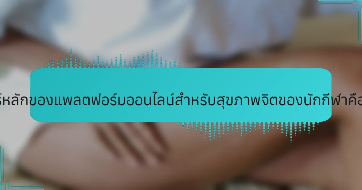ฟีเจอร์หลักของแพลตฟอร์มออนไลน์สำหรับสุขภาพจิตของนักกีฬาคืออะไร?